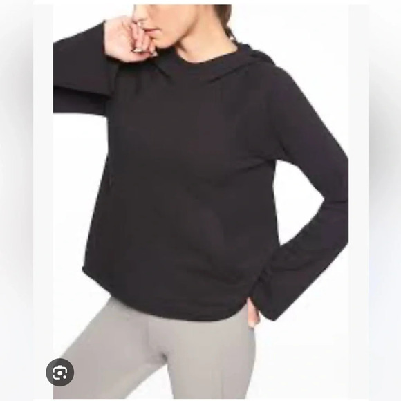 Athleta | Womens French Terry Pique Hoodie in Black, Size Medium - Picture 6 of 6
